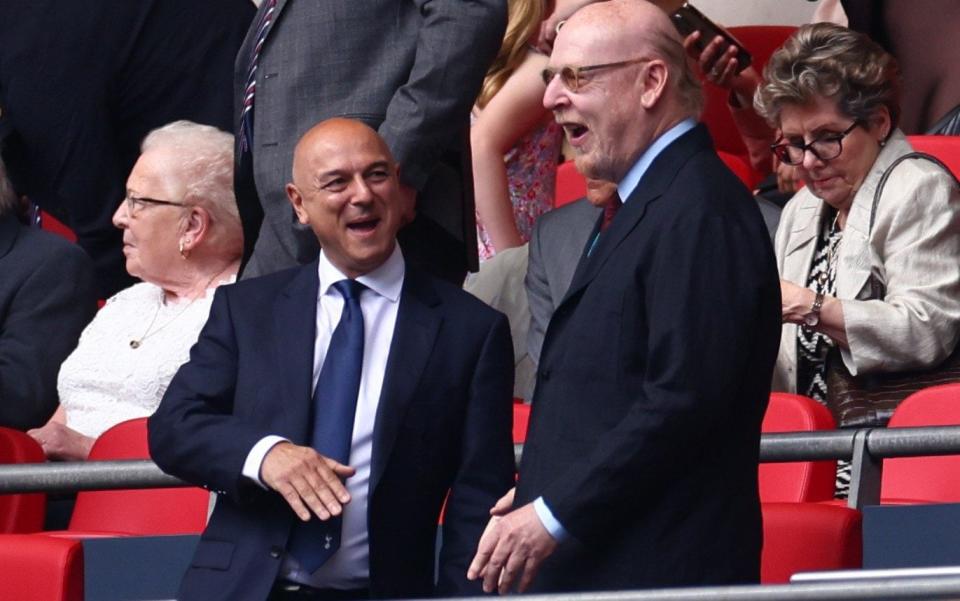 Spurs chairman Daniel Levy and Man Utd co-owner Avram Glazer chat at Wembley