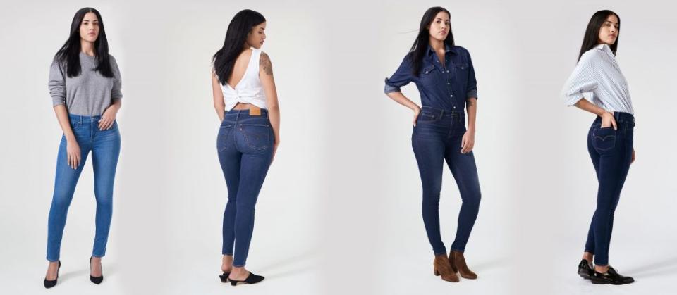 Several women modeling Levi's jeans.