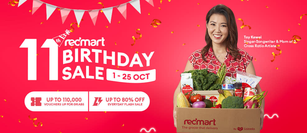 RedMart’s 11th birthday sale: up to 80% off. (Photo: Lazada SG)