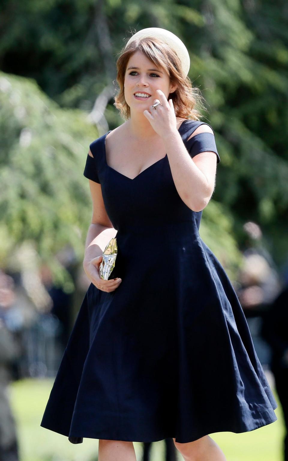 Princess Eugenie arrives for the wedding of Pippa Middleton and James Matthews at St Mark's Church - AP 