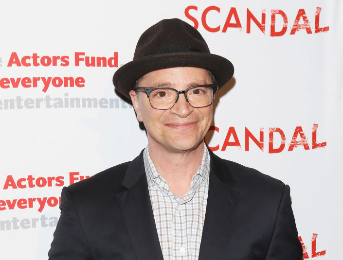 LOS ANGELES, CA - APRIL 19:  Joshua Malina arrives to the Scandal live stage reading of series finale to Benefit The Actors Fund held at El Capitan Theatre on April 19, 2018 in Los Angeles, California.  (Photo by Michael Tran/Getty Images)
