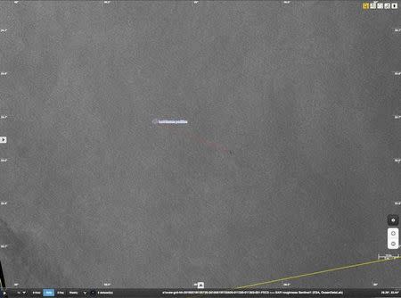 An image taken by satellite Sentinel-1A on May 19, 2016 shows a a potential oil slick in the area of the eastern Mediterranean Sea where an EgyptAir jet disappeared. ESA/Contains modified Copernicus Sentinel data [2016], processed by ESA & Sentinel-1 Mission Performance Centre/Handout via REUTERS