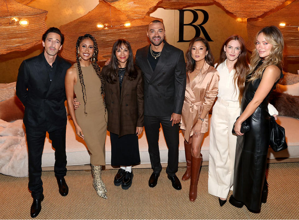 Adrien Brody, Elaine Welteroth, Rashida Jones, Jesse Williams, Ashley Park, Riley Keough, and Olivia Wilde at the opening of BR Home on Melrose Avenue on September 21, 2023 in West Hollywood, California.