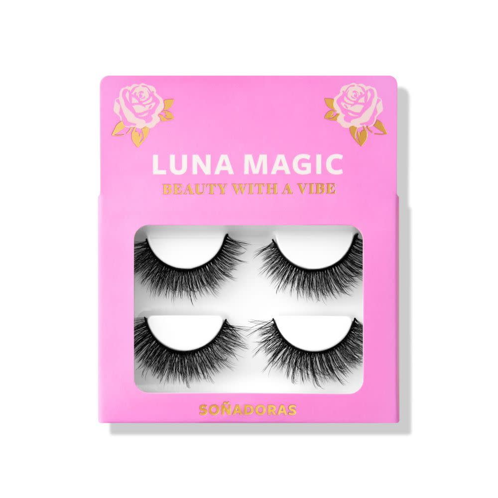 <p><a href="https://go.redirectingat.com?id=74968X1596630&url=https%3A%2F%2Fwww.walmart.com%2Fip%2FLuna-Magic-Faux-Mink-Lashes-False-Eyelashes-2-Pairs-Black-So-adoras%2F703432241&sref=https%3A%2F%2F" rel="nofollow noopener" target="_blank" data-ylk="slk:Shop Now;elm:context_link;itc:0;sec:content-canvas" class="link rapid-noclick-resp">Shop Now</a></p><p>Soñadoras Eyelashes </p><p>walmart.com</p><p>$7.62</p>