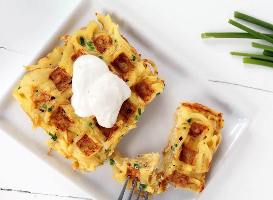 Waffle Iron Hash Browns - Averie Cooks