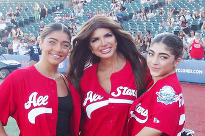 Teresa, Gia, and  Milania Giudice seen at Battle For Brooklyn Celebrity Softball Game