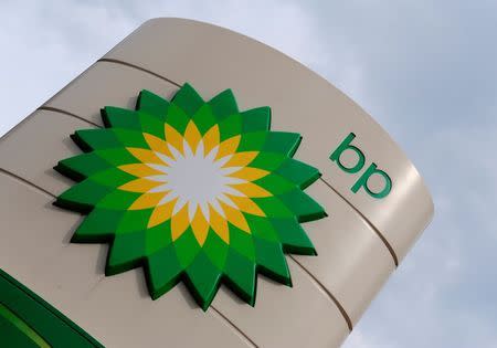 A British Petroleum (BP) logo is seen at a petrol station in south London April 27, 2010. REUTERS/Toby Melville