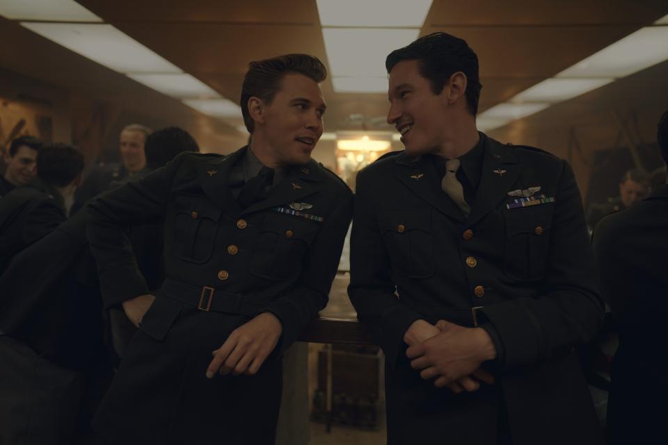 Austin Butler as Buck and Callum Turner as Bucky in "Masters of the Air."