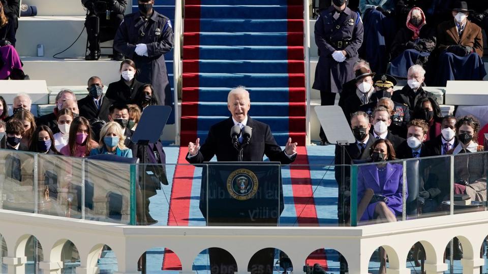 US-Präsident Joe Biden hält seine Antrittsrede.