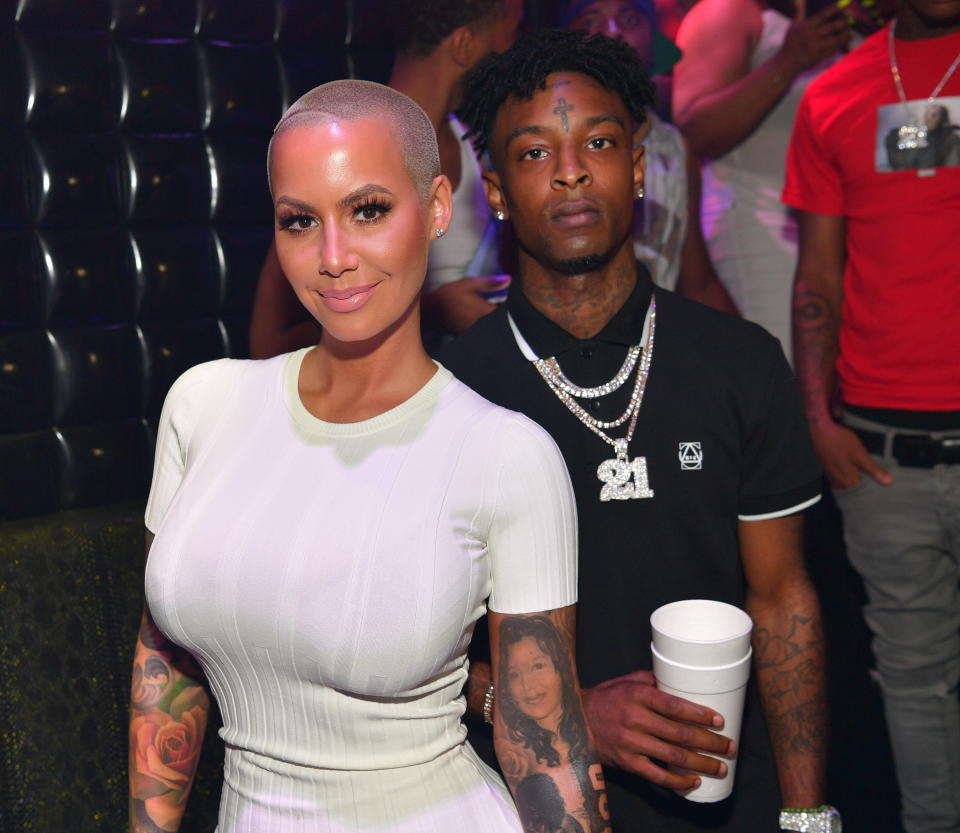 Amber Rose and 21 Savage attend a party hosted by Amber Rose on July 23 in Atlanta, GA.&nbsp;