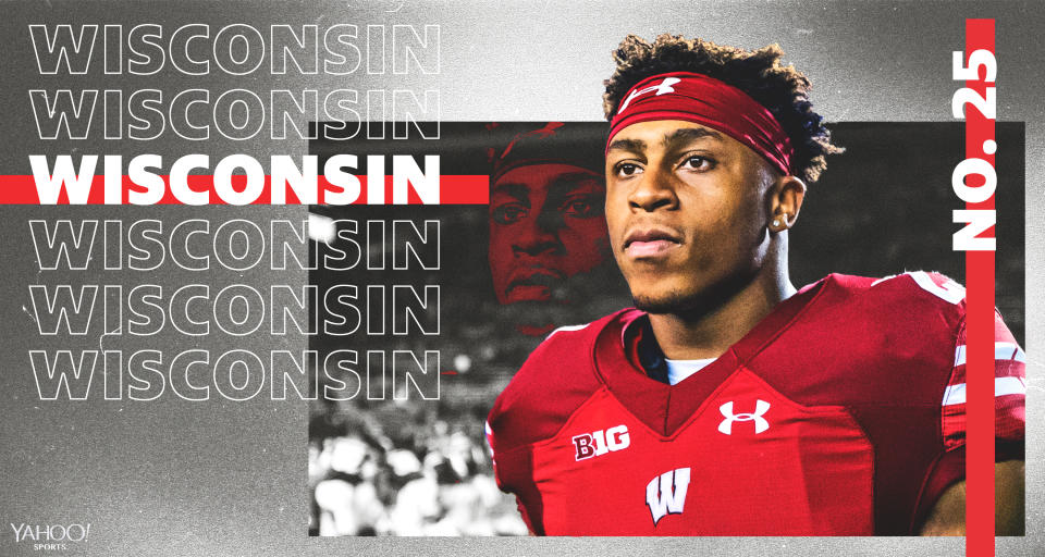 Can Wisconsin improve on a disappointing 8-5 season in 2018? (Graphic via Yahoo Sports)