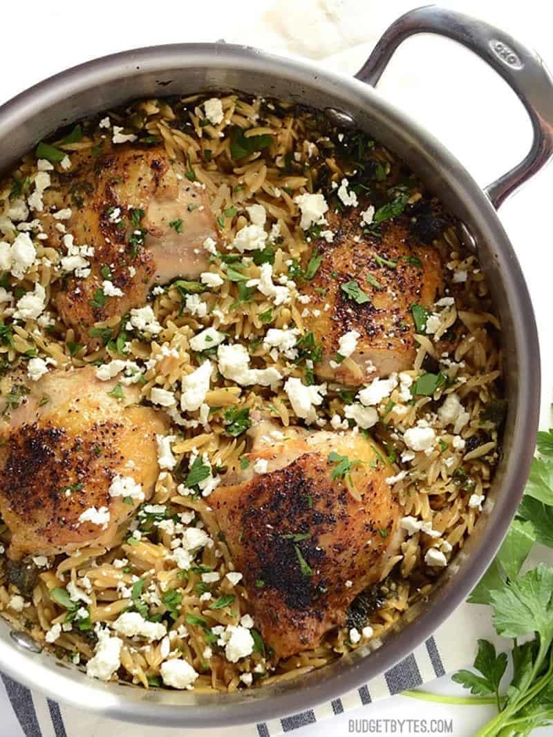 Lemon Pepper chicken with Orzo