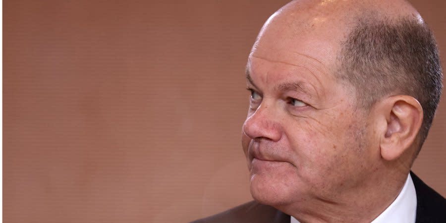 German Chancellor Olaf Scholz attends a weekly cabinet meeting at the Chancellery in Berlin, Germany, April 10