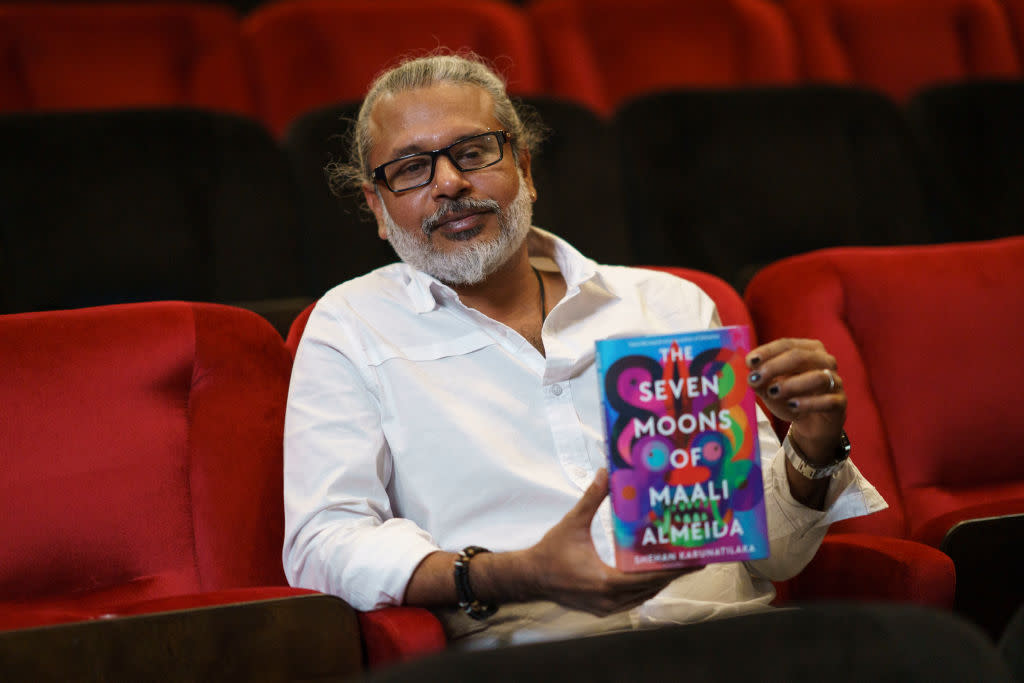 Shehan Karunatilaka, Sri Lankan author of The Seven Moons of Maali Almeida, attends the Booker Prize 2022 shortlist photocall on Oct. 14, 2022 in London.