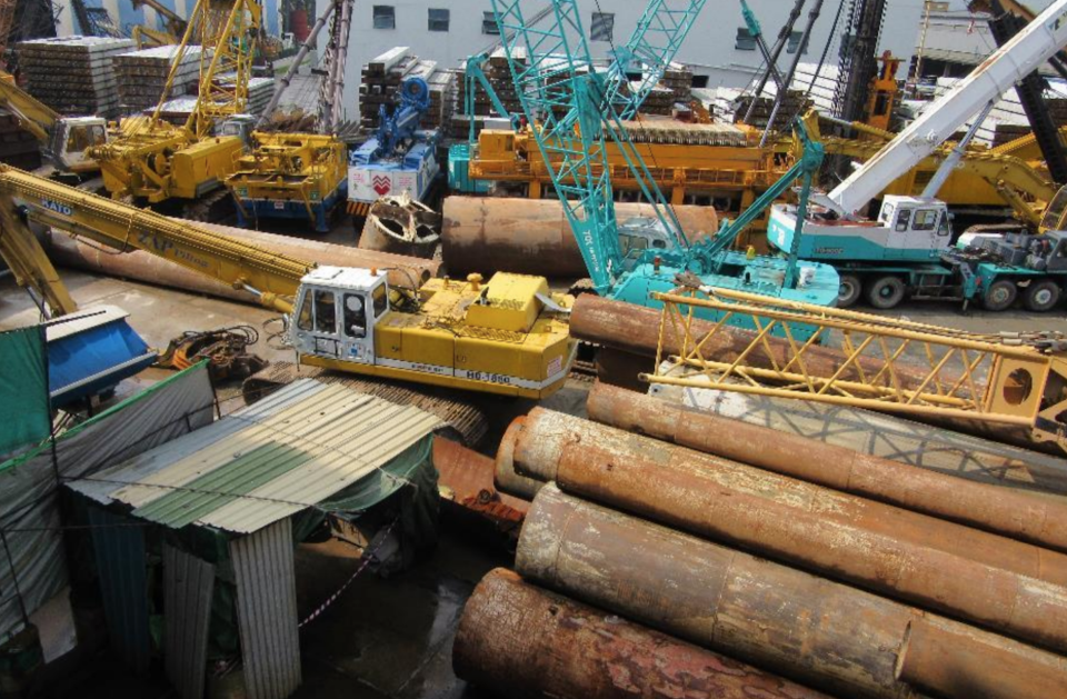 The machinery storage yard at Kranji Link where the fatal accident occurred in 2016. (PHOTO: Ministry of Manpower)