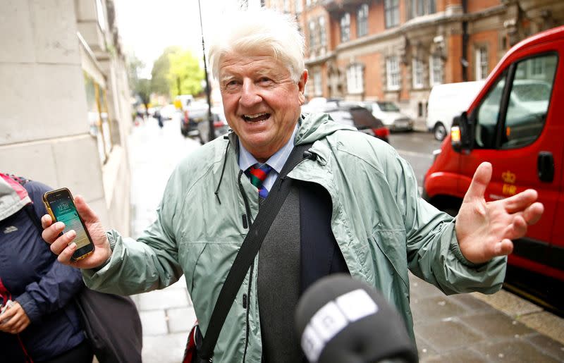 FILE PHOTO: Stanley Johnson, father of Britain's Prime Minister Boris Johnson, is seen in Westminster, in London