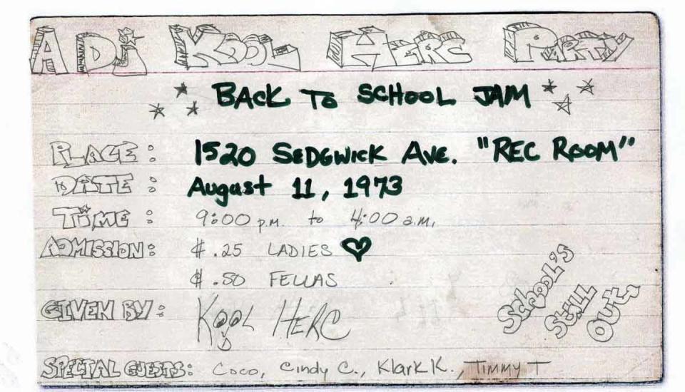 DJ Kool Herc invtitation.