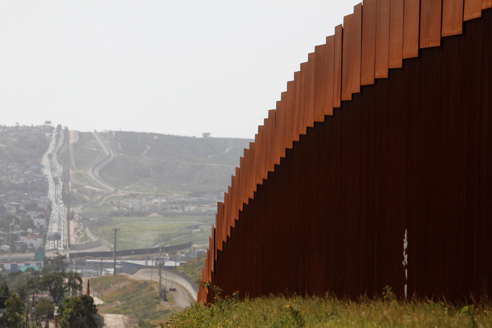 The border fence between Mexico and the United States is pictured from Tijuana, Mexico March 29, 2019. REUTERS/Jorge Duenes