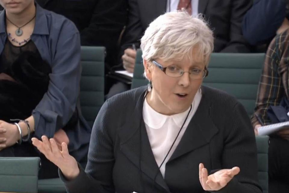 Journalist Carrie Gracie gives evidence to the Digital, Culture, Media and Sport Committee on pay at the BBC (PA)