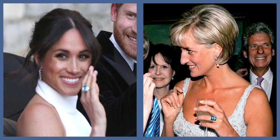 meghan markle princess diana aquamarine ring