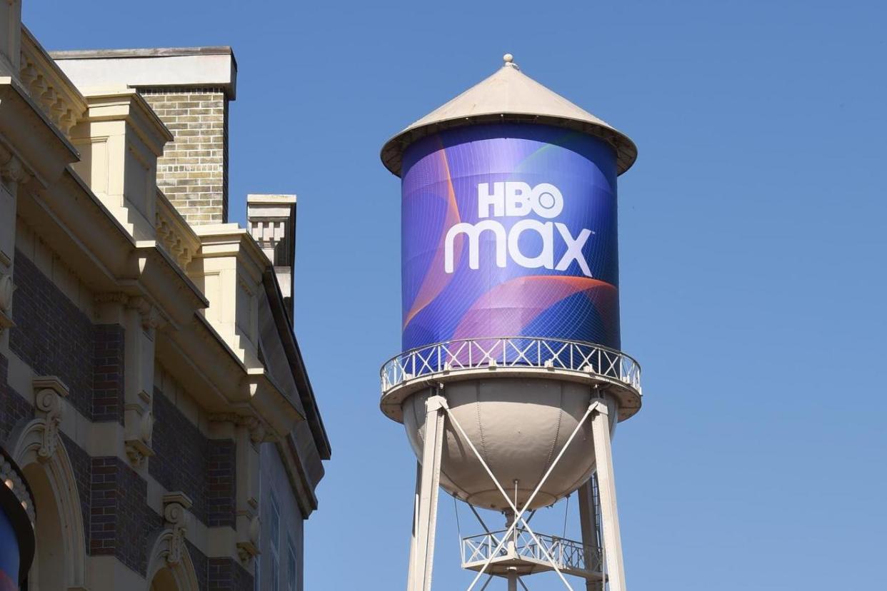 An HBO Max display at Warner Bros studios in Burbank, California, in October 2019. (Presley Ann/Getty Images for WarnerMedia)