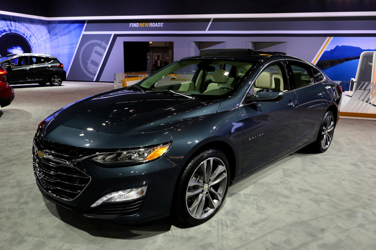 CHICAGO - FEBRUARY 07:  2019 Chevrolet Malibu is on display at the 111th Annual Chicago Auto Show at McCormick Place in Chicago, Illinois on February 7, 2019.  (Photo By Raymond Boyd/Getty Images)