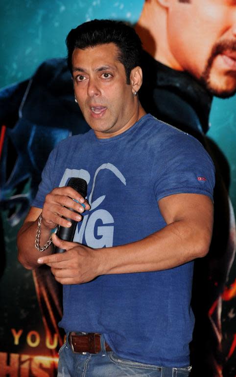 Bollywood actor Salman Khan poses for a photo during a promotional event in Mumbai, in June 2014