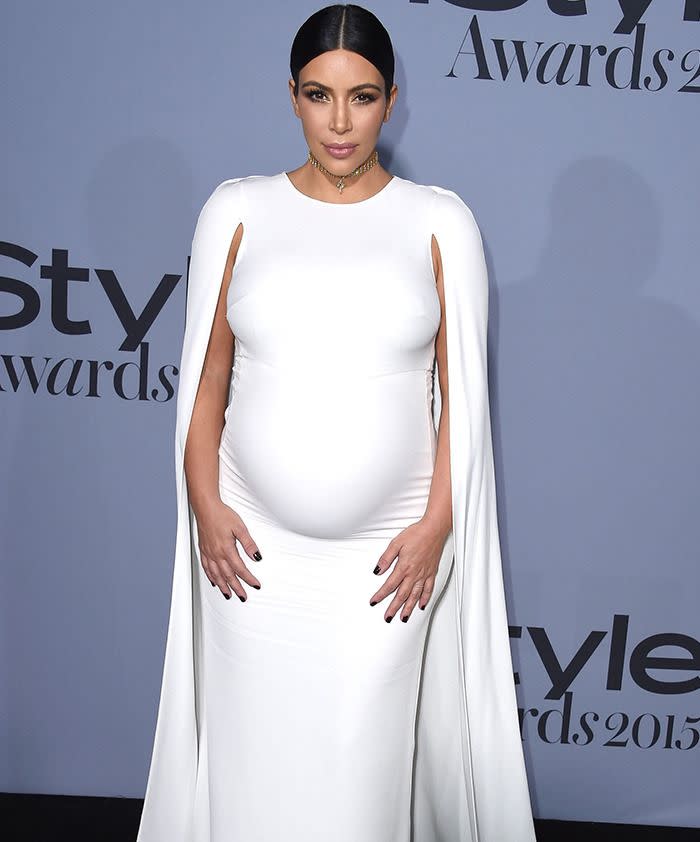 Kim Kardashian while pregnant with Saint last year. Photo: Getty