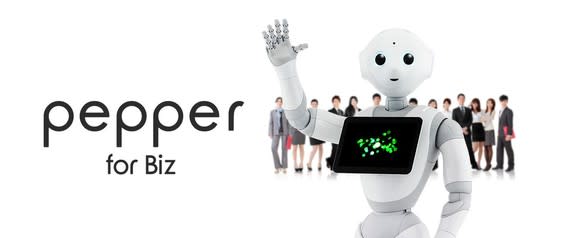 Softbank's robot in development, Pepper, designed to be a family assistant and worker of the future.