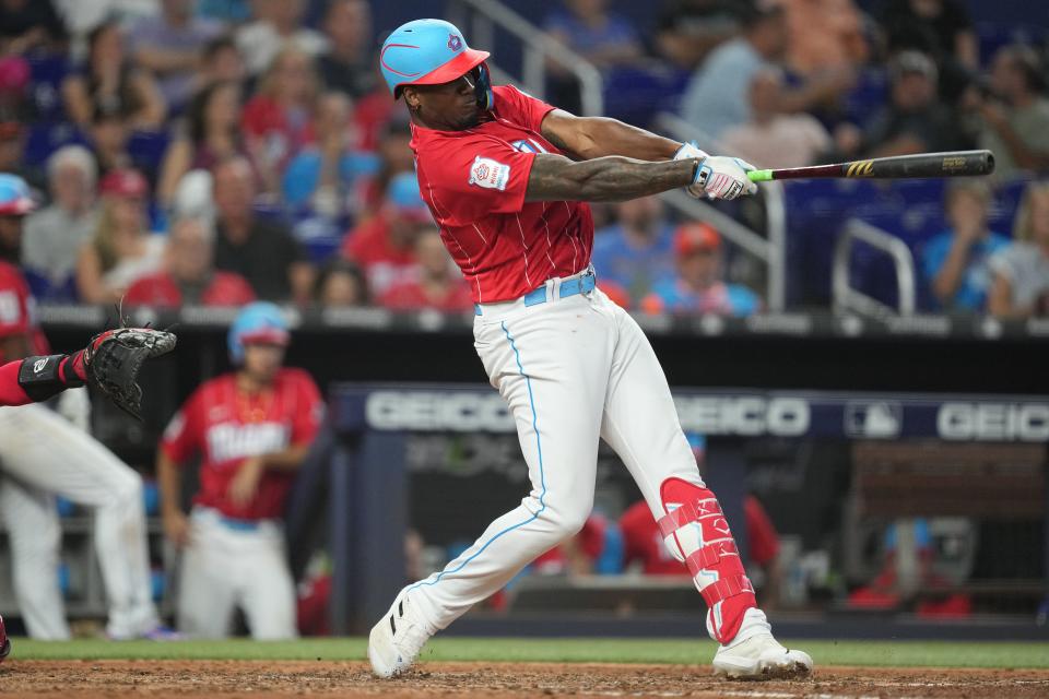 Jorge Soler hit 36 home runs or the Marlins in 2023.