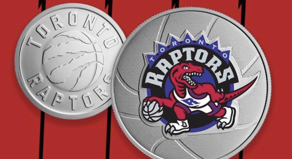 The Royal Canadian Mint commemorated the Toronto Raptors' 25th season in the NBA with two new coins. (Twitter//@CanadianMint)