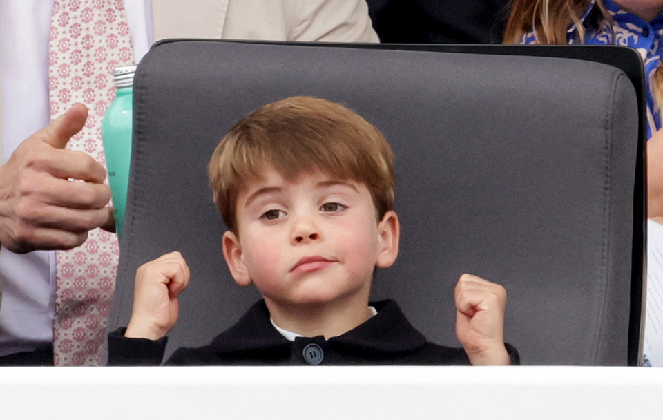 Prince Louis pulling a funny face.