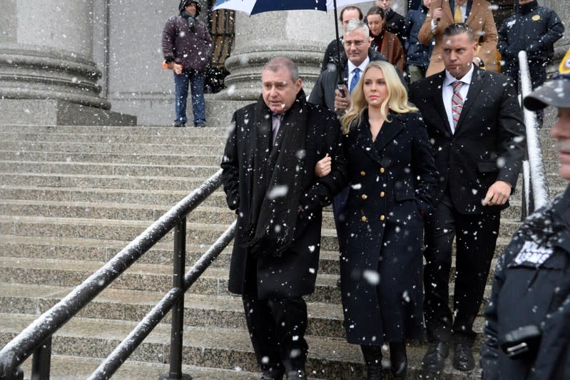 Ukrainian-American businessman Lev Parnas leaves after a status hearing at the Manhattan Federal Court in New York