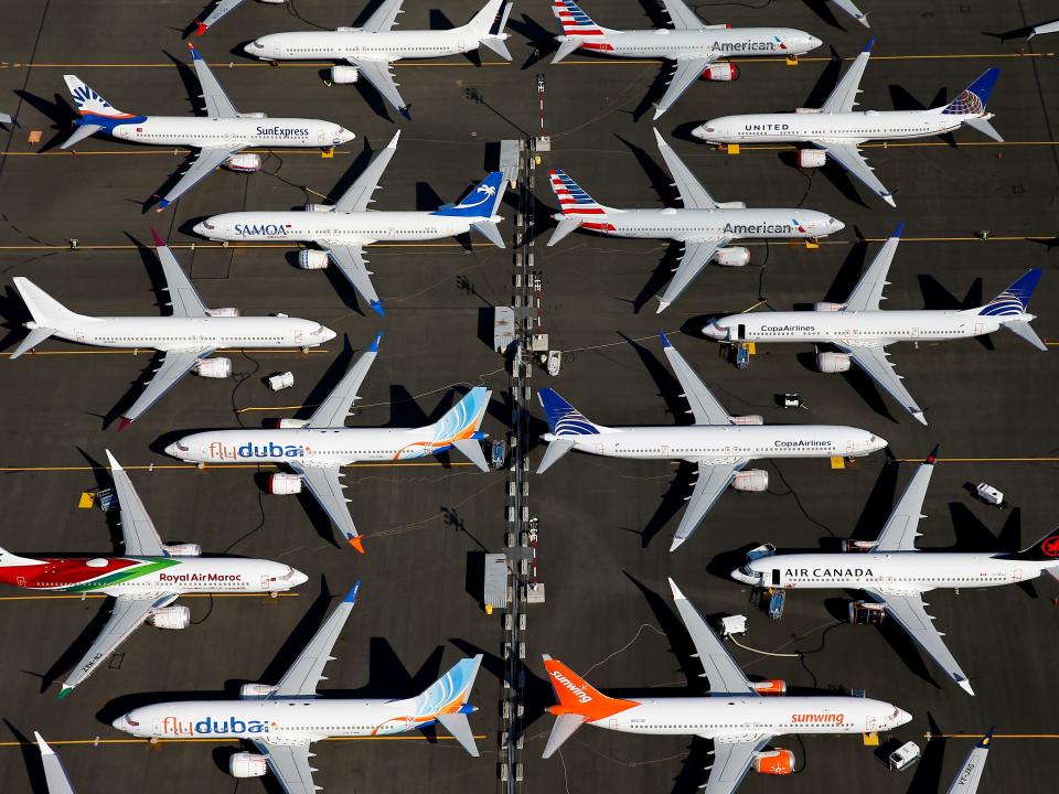 grounded airplanes