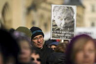 People demonstrate during an anti-government rally in Krakow, Poland January 23, 2016. REUTERS/Lukasz Krajewski/Agencja Gazeta