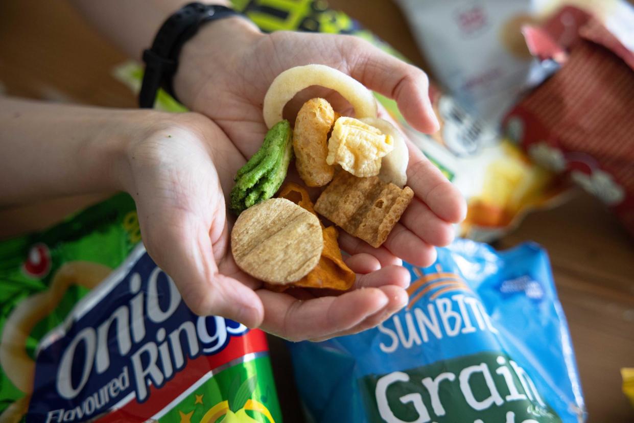 <span>In addition to the chips’ crunch, flavour, texture and aftertaste, Jess Ho considered the aroma because ‘boy are non-potato chips pungent’.</span><span>Photograph: Ellen Smith/The Guardian</span>