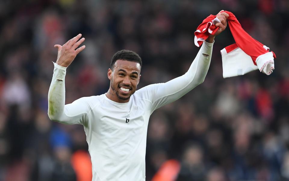 Gabriel Magalhaes of Arsenal celebrates - Gabriel Magalhaes has become Arsenal’s unlikely linchpin - Getty Images/David Price