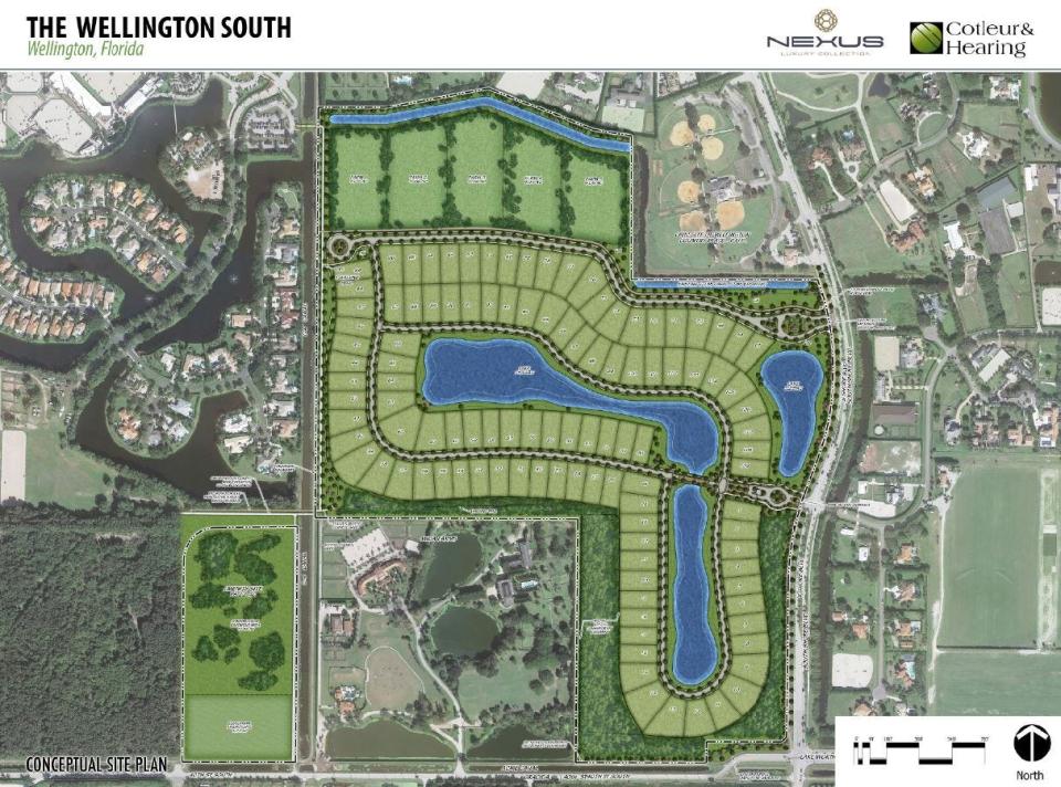 The Wellington Village Council on Tuesday was to begin consideration of The Wellington South, a proposed luxury home development that would sit along South Shore Boulevard south of Wellington Community Park. The village delayed the meeting until November one hour before it was to start.