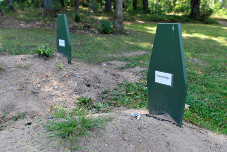 The grave of Afghan migrant Mustafa Ansari is seen at the Bredakra cemetery in Ronneby, Sweden, September 10, 2016. REUTERS/Fabian Bimmer