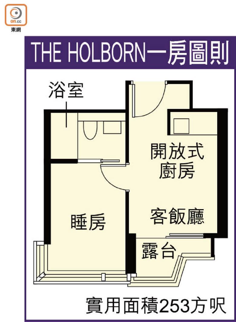 THE HOLBORN一房圖則