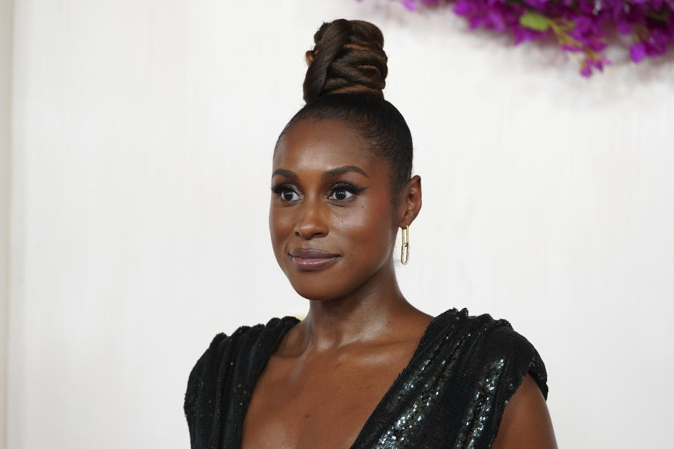 Issa Rae arrives at the Oscars on Sunday, March 10, 2024, at the Dolby Theatre in Los Angeles. (Photo by Jordan Strauss/Invision/AP)