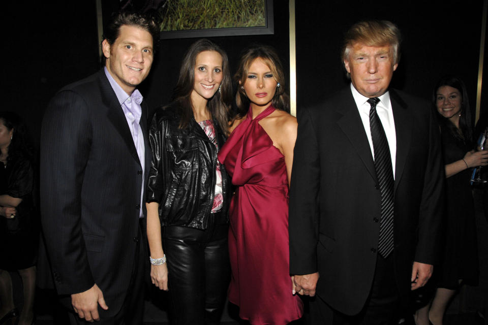 NEW YORK, NY - FEBRUARY 6: (L-R) David Wolkoff, Stephanie Winston Wolkoff, Melania Trump and Donald Trump attend GUCCI and MADONNA host A NIGHT TO BENEFIT RAISING MALAWI AND UNICEF at the United Nations on February 6, 2008 in New York City. (Photo by BILLY FARRELL/Patrick McMullan via Getty Images)
