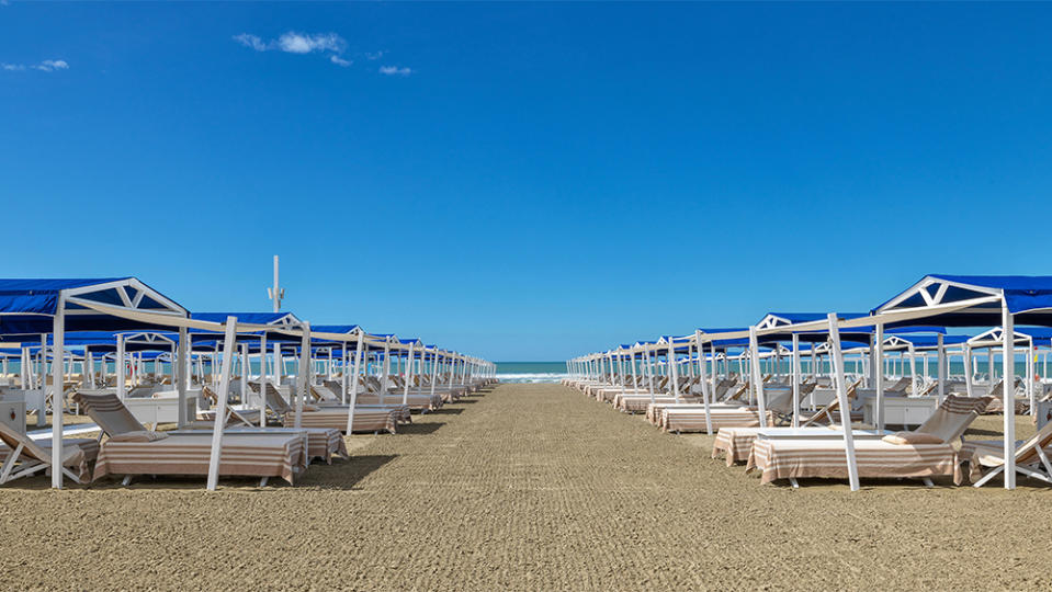 Beach beds at Hotel Augustus