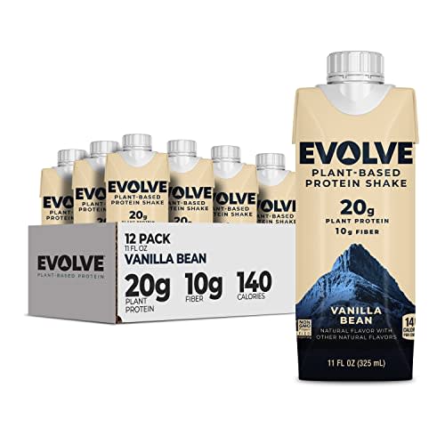 Evolve Plant Based Protein Shake, Vanilla Bean, 20g Vegan Protein, Dairy Free, No Artificial Sw…