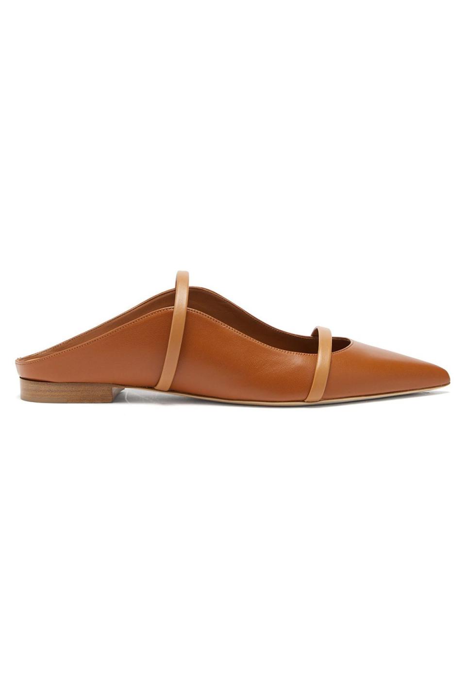 Maureen Backless Leather Flats