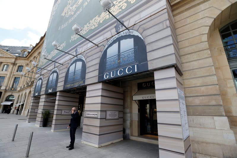 A view shows the new high end jewellery Gucci store on Place Vendome in Paris