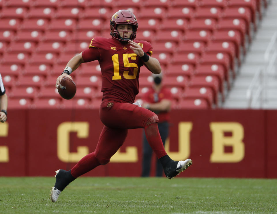 It was a tough first outing for Iowa State QB Brock Purdy in the home loss to Louisiana-Lafayette. (Photo by David K Purdy/Getty Images)