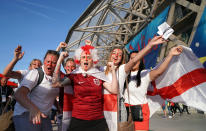 England fans before the FIFA Women's World Cup, Group D match between Japan and England at the Stade de Nice. (Photo by John Walton/PA Wire)