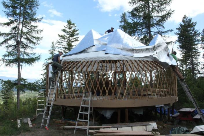 <p>The Busby yurt is large, at about 700 square feet and 30 feet in diameter. All told, the couple has spent about $40,000 (and worked with sponsors for a couple of key items). The cost includes purchase and construction, as well as upgrades to their yurt, including insulation, snow and wind kits and double-pane windows, appliances, a bear fence, the wood stove, solar power, the toilet, trims and all the final touches. “That’s a used yurt and lots of second-hand finds for the interior/trim. [I] highly recommend heading to Habitat Restore if you have one in your local area,” Mollie Busby says. </p>