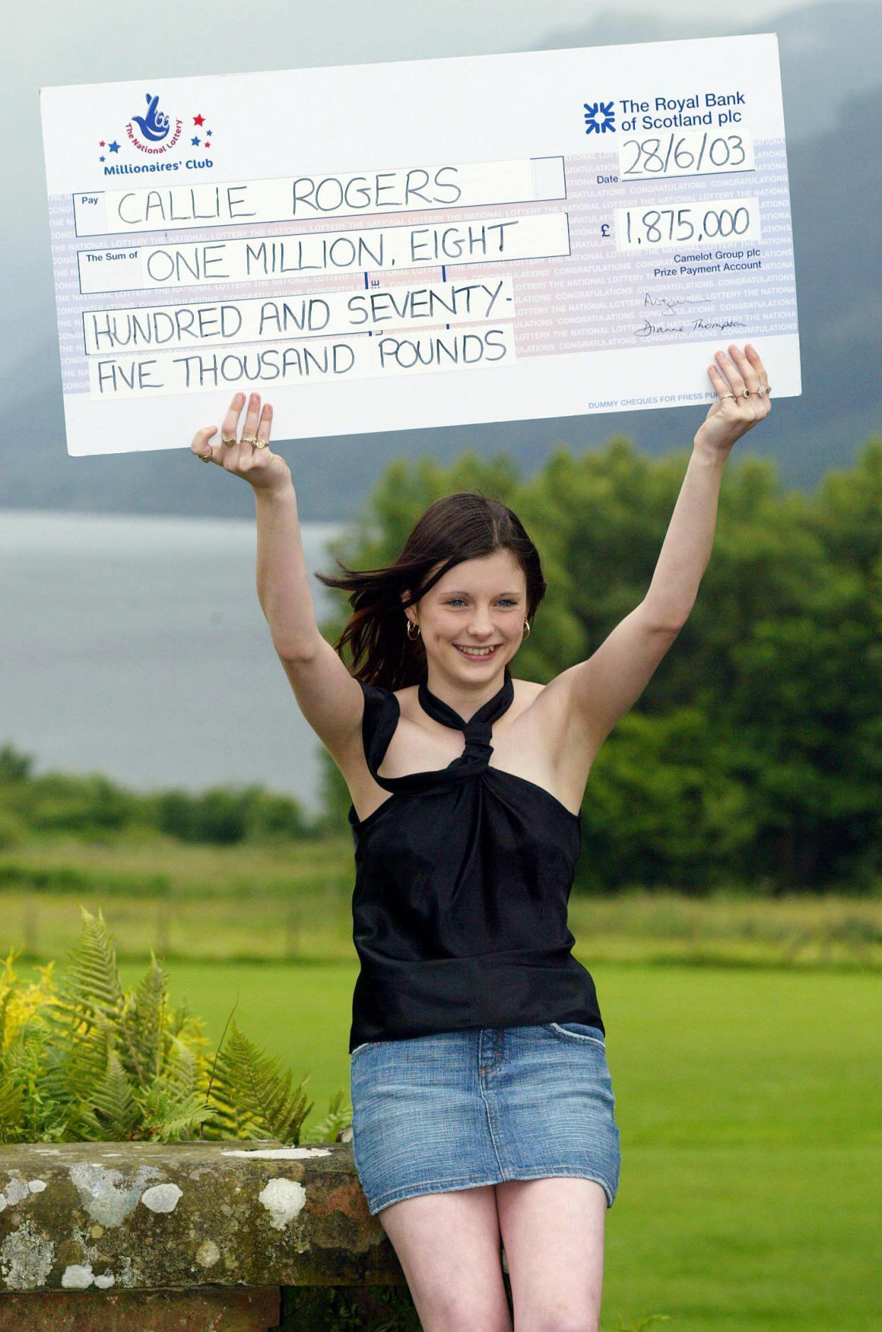 Sixteen-year-old, Callie Rogers from Cockermouth in Cumbria celebrates after winning   1.8 million on the National Lottery, becoming the second youngest jackpot winner. 